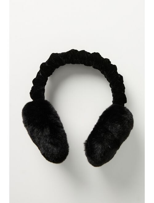 Anthropologie Velvet Braided Faux Fur Earmuffs