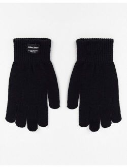 basic knitted gloves in black
