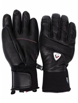 logo patch leather gloves
