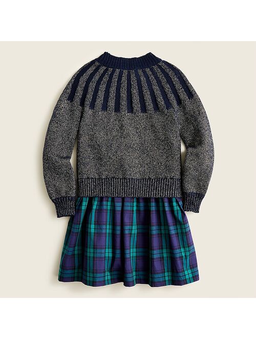 J.Crew Girls' sweater mixy dress in Black Watch plaid