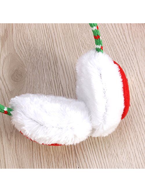 LUOEM Christmas Ear Muffs Cute Animal Earmuffs Bear Plush Ear Muffs Warm Ear Muffs Winter Outdoor Ear Covers Headband Fur Earwarmer