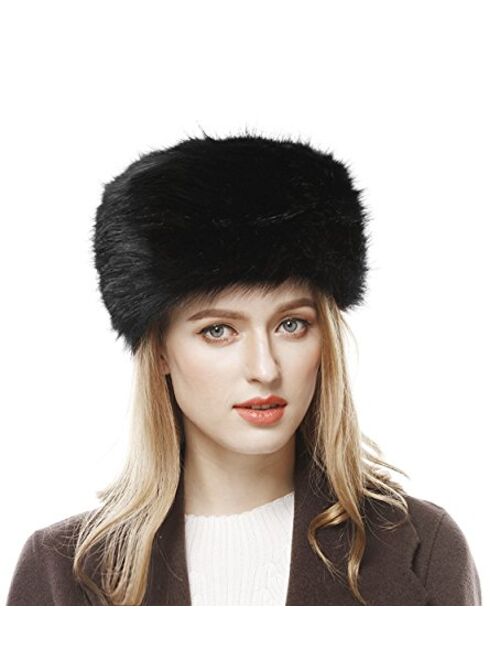 Lovful Winter Women Faux Fur Russian Cossack Style Hat Winter Wrap Hat