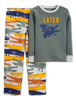 Toddler Boys 2-Pc. Snug-Fit Alligator Pajamas