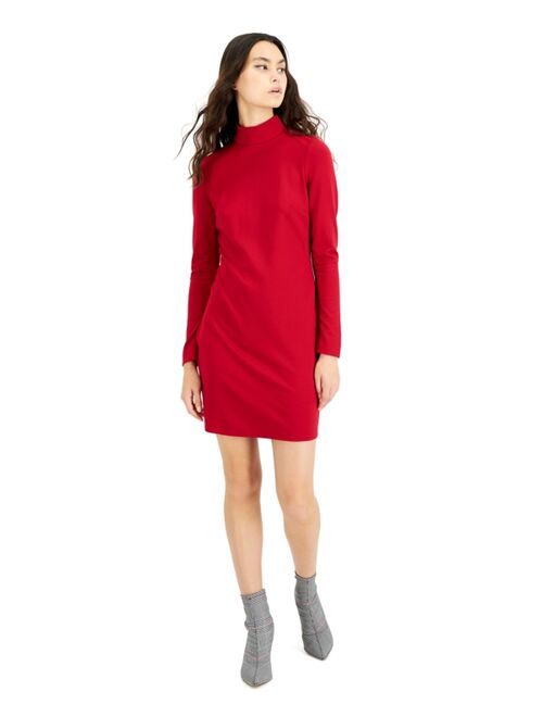 Bar III Serenity Mock-Neck Fitted Knit Dress, Created for Macy's