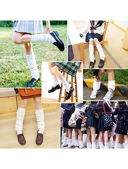 Lovful Extra Long Loose Socks for Girls Student Japanese Style, Knee High Boot Socks Lolita Leg Warmers, Bubble Slouch Socks