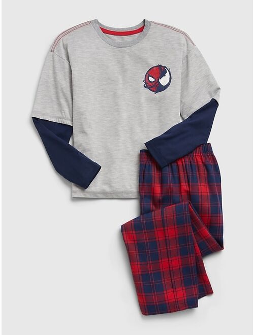 GapKids | Marvel Spider-Man 100% Recycled Polyester 2-In-1 Graphic PJ Set