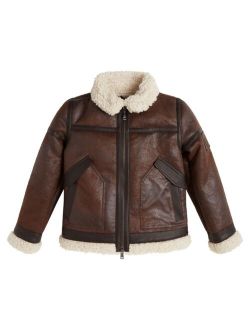 Big Boys Faux Suede and Shearling Aviator Jacket