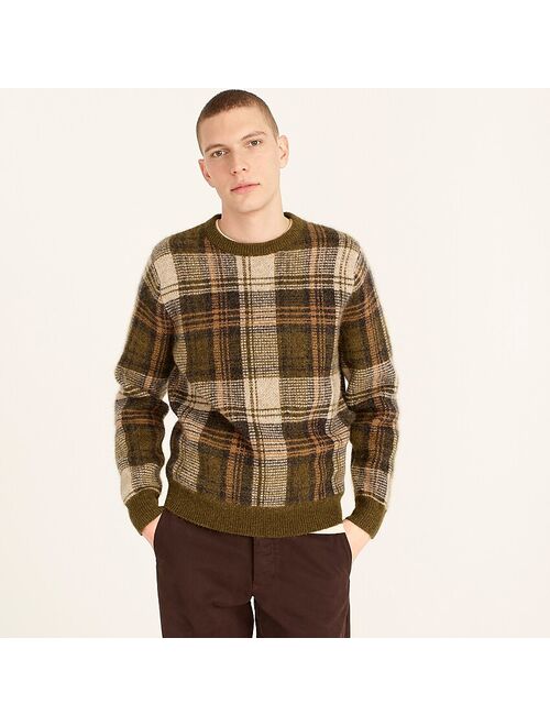 Buy J.Crew Brushed wool crewneck sweater in plaid online | Topofstyle