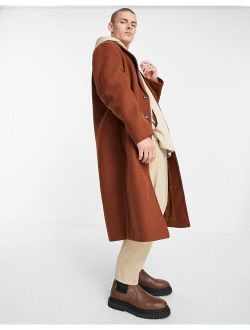 oversized overcoat in brown