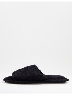terrycloth slippers in black