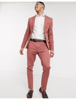 Skinny Zipper Fly Pants In Pink