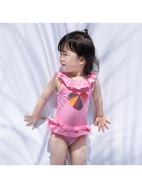 Julysand Baby Swimwear Cute One Piece Swimsuit Color Printed Kids Skin-friendly UPF 50+ BathingSuit Girls Swimwear