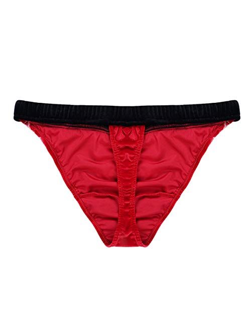 ACSUSS Men's Red Velvet Santa Christmas Sequin Trunk Underwear Fancy Dress Costume