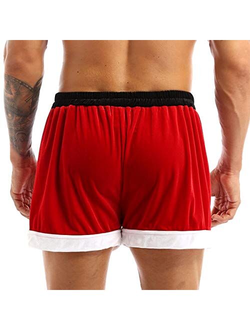 iEFiEL Mens Flannel Christmas Santa Claus Costume Festival Holiday Boxer Shorts Underwear Trunks Underpants