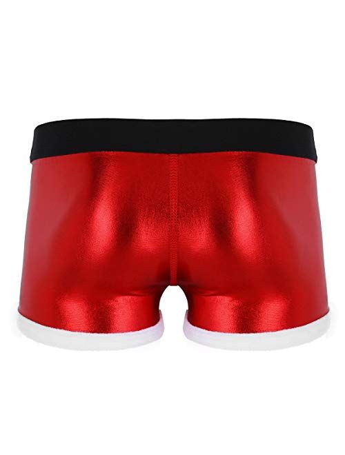 Freebily Men's Christmas Holiday Fancy Boxer Shorts Santa Cosplay Underwear