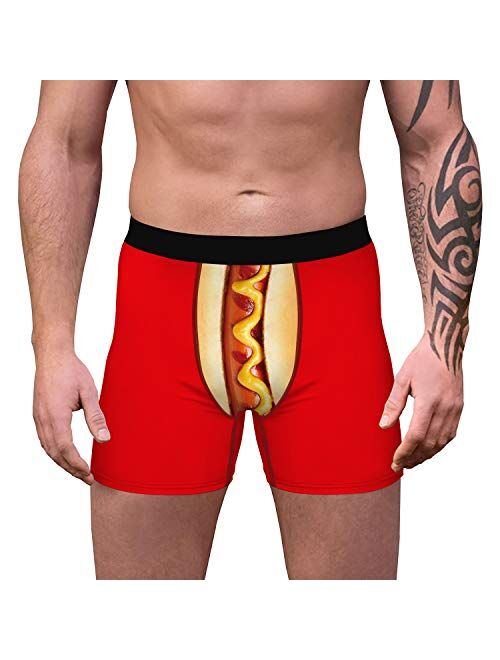 GLUDEAR Men's 3-Pack Funny Ugly Christmas Boxers Novelty Humorous Boxer Shorts Underwear