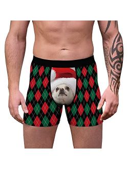 Christmas Underwear for Men Boxers Briefs Panties Funny Xmas Holiday Snowman Novelty Underpants