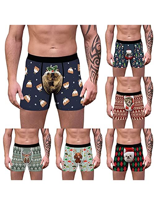 Buy Christmas Underwear for Men Boxers Briefs Panties Funny Xmas ...
