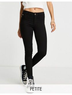 Petite mid rise skinny jeans in black