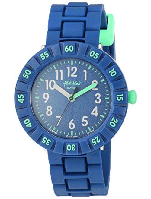 Flik Flak Kids' Color Blast Quartz Plastic Strap, Blue, 16 Casual Watch (Model: ZFCSP086)