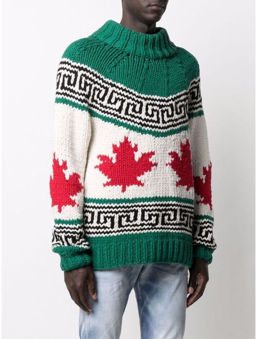 Dsquared2 intarsia-knit mock-neck jumper