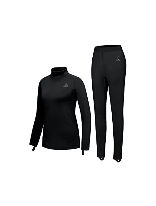 Dasawamedh Women's Fleece Thermal Underwear Set Lightweight Warm Base Layers Long Johns for Hiking Skiing Diving