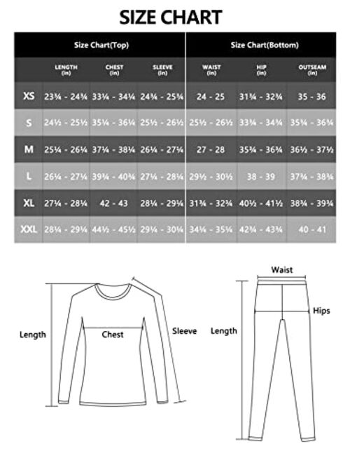 Dasawamedh Women's Fleece Thermal Underwear Set Lightweight Warm Base Layers Long Johns for Hiking Skiing Diving