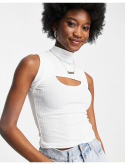 2 part cut out top in white