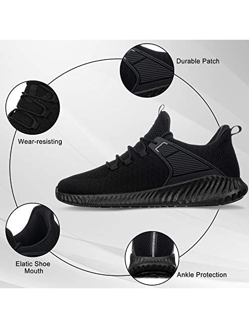 Akk Mens Running Tennis Shoes Slip on Walking Workout Sneakers Shoes Men Jogging Casual Lightweight Breathable Athletic Sport Gym