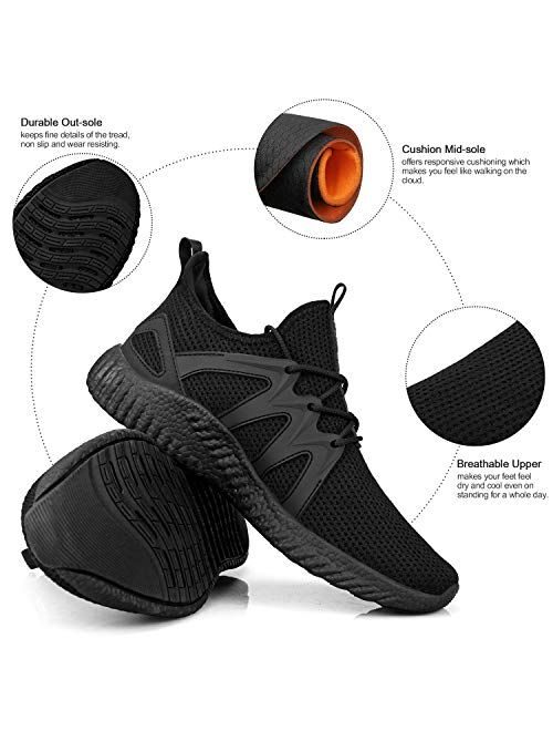 Feethit Mens Lightweight Road Running Shoes Breathable Walking Shoes Non Slip Tennis Shoes Slip on Gym Sneakers