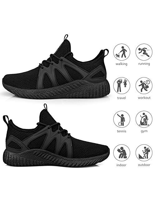 Feethit Mens Lightweight Road Running Shoes Breathable Walking Shoes Non Slip Tennis Shoes Slip on Gym Sneakers