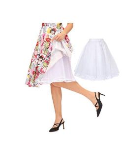 Women's 50s Petticoat Skirts Tutu Crinoline Underskirts Knee Length