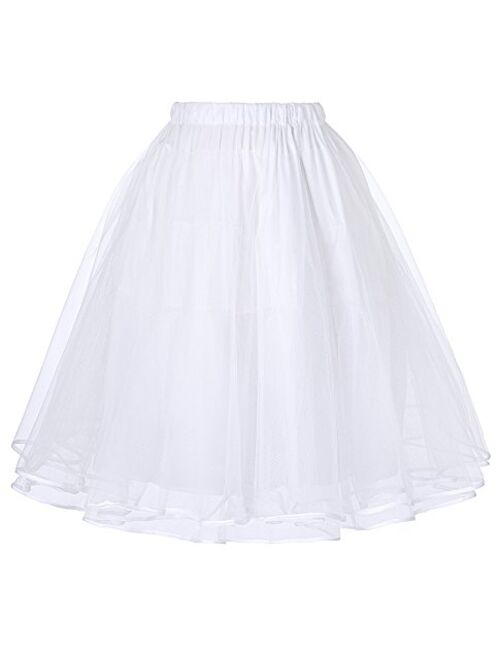 Belle Poque Women's 50s Petticoat Skirts Tutu Crinoline Underskirts Knee Length