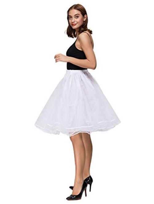 Belle Poque Women's 50s Petticoat Skirts Tutu Crinoline Underskirts Knee Length