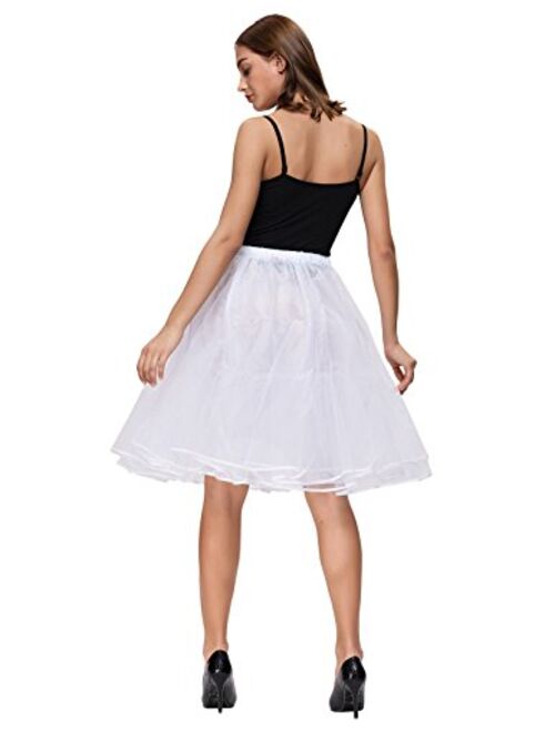 Belle Poque Women's 50s Petticoat Skirts Tutu Crinoline Underskirts Knee Length