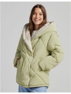 padded quilted jacket in khaki
