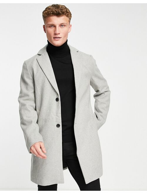 New Look overcoat in light gray