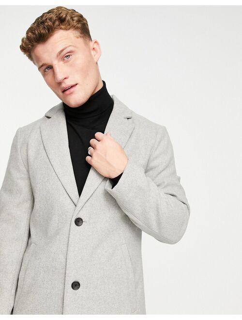 New Look overcoat in light gray