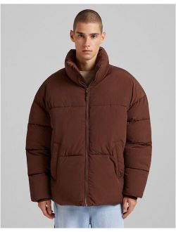 puffer jacket in brown
