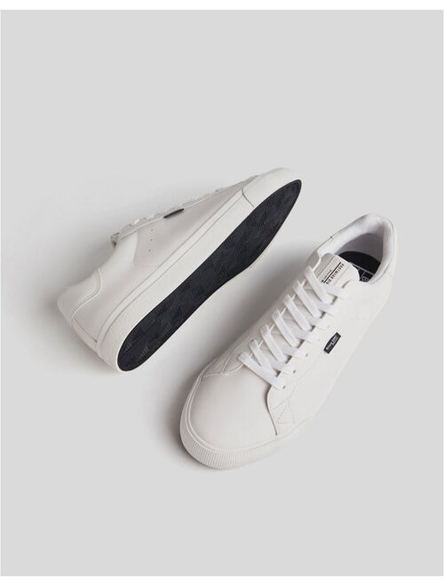 Bershka sneakers with platform sole in white