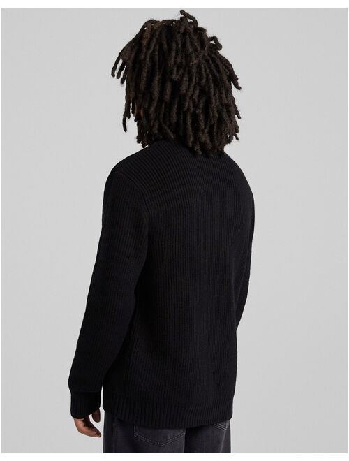 Bershka roll neck sweater in black