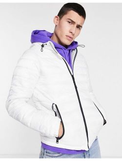 quilted hooded jacket in white
