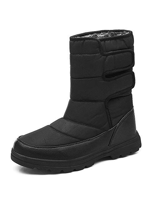 SONLLEIVOO Mens Snow Boots Winter Boot Waterproof Light Weight High Top with Fur Lined Outdoor