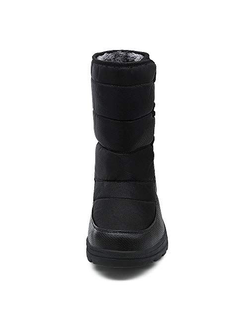 SONLLEIVOO Mens Snow Boots Winter Boot Waterproof Light Weight High Top with Fur Lined Outdoor