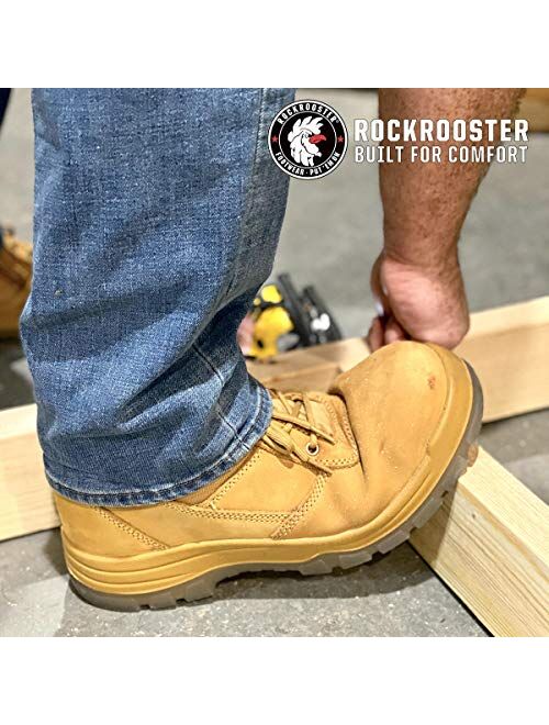 ROCKROOSTER Mens Zipper Steel Toe Work Boots
