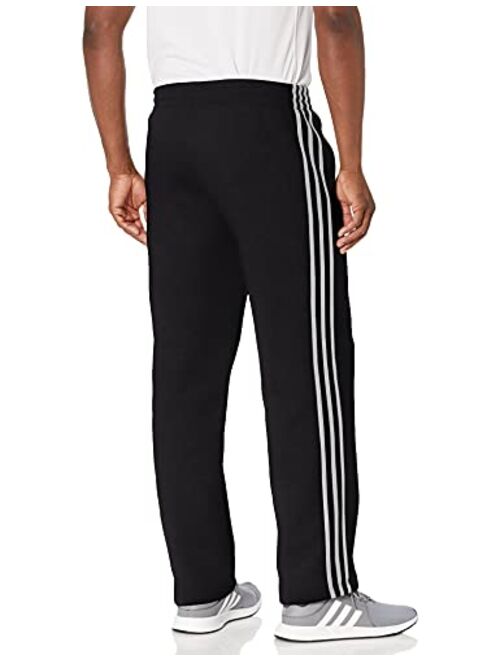 adidas Men's Essentials Fleece Open Hem 3-Stripes Pants