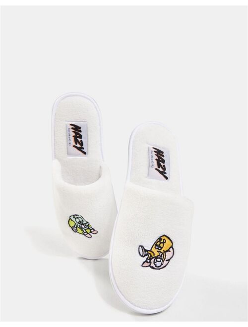 Bershka slippers in white