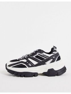 chunky sneakers with black and white detailing