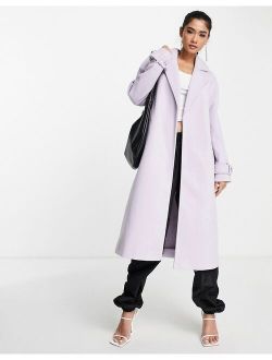 longline duster coat in lilac