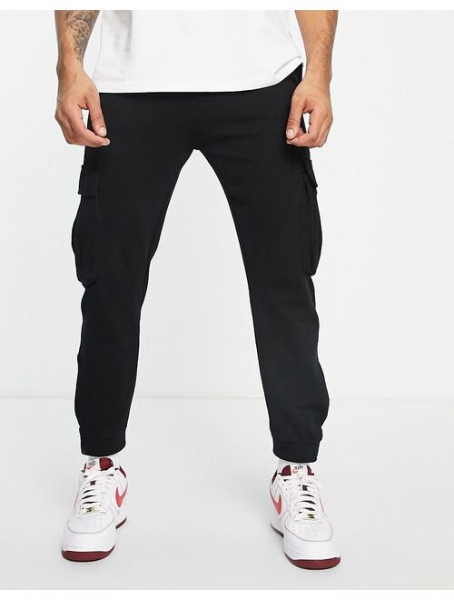 Bershka Cargo joggers pant in black